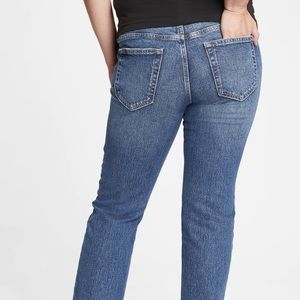 NEW Gap Maternity Cheeky Straight Full Panel Medium Wash Ankle Jeans